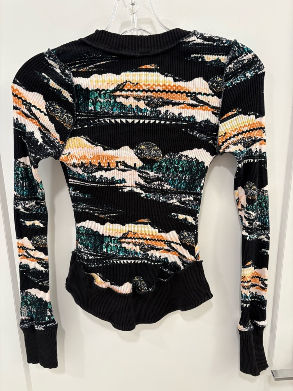 Free People FP Movement Rally Rib Henley Base Ski Layer in Black Diamond Size XS - Picture 9 of 12
